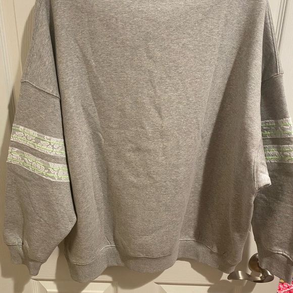 L*Space Gray Sweatshirt with Lace Floral Design - Picture 3 of 5